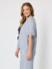 City Stripe Print Bow Top - Navy/White