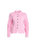 Gisele Embroidered Denim Jacket  - Lipstick