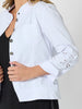 Gisele Embroidered Denim Jacket  - White