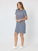 Cruz Stripe Print T-shirt Dress - Navy/White