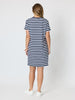 Cruz Stripe Print T-shirt Dress - Navy/White