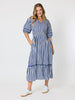 Montecito Stripe Print Dress - Navy/White