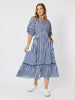 Montecito Stripe Print Dress - Navy/White