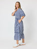 Montecito Stripe Print Dress - Navy/White