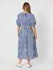 Montecito Stripe Print Dress - Navy/White