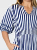 Montecito Stripe Print Dress - Navy/White