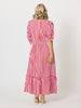 Montecito Stripe Print Dress - Red White