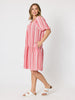 Seaport Stripe Print Dress - Red White