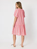 Seaport Stripe Print Dress - Red White