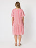 Seaport Stripe Print Dress - Red White