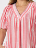 Seaport Stripe Print Dress - Red White
