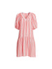 Seaport Stripe Print Dress - Red White