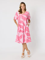 Bay Leaf Print Dress - Blush Multi