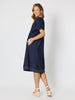 Del Mar Stitch Detail Dress - Navy