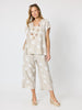 Riviera Spot Print Pant - Natural/White
