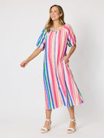 Jewel Stripe Print Dress - Candy Multi