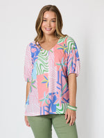 Urban Jungle Print Top - Musk Multi