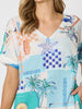Caribbean Coast Print Dress - Aqua Multi