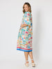 Costa Rica Print Dress - Aqua Multi