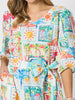 Costa Rica Print Dress - Aqua Multi