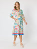 Costa Rica Print Dress - Aqua Multi