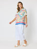 Costa Rica Print Top - Aqua Multi