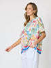 Costa Rica Print Top - Aqua Multi