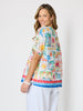 Costa Rica Print Top - Aqua Multi