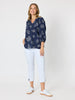 Montecito Print Top - Navy/White