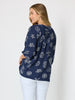 Montecito Print Top - Navy/White