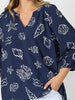 Montecito Print Top - Navy/White