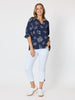 Montecito Print Top - Navy/White