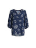 Montecito Print Top - Navy/White