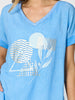 Orbit Print Top - Sky Blue