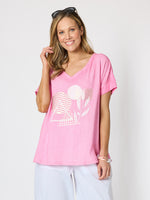 Orbit Print Top - Pink