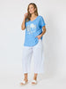 Orbit Print Top - Sky Blue