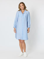Pier Stripe Shirtdress - Blue/White