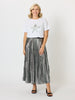Shimmer Sequin Star Cotton Tee - White/Silver