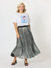 Shimmer Pleated Skirt - Silver