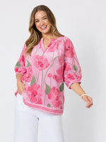 Candy Garden Floral Print Top - Pink/Multi