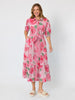 Candy Garden Floral Print Shirt Dress - Pink/Multi