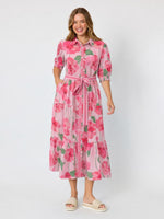 Candy Garden Floral Print Shirt Dress - Pink/Multi