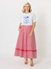 Candy Cane Stripe Print Skirt  - Red/White