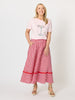 Candy Cane Stripe Print Skirt  - Red/White