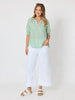 Harlequin Stripe Print Tunic - Apple White
