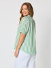 Harlequin Stripe Print Tunic - Apple White