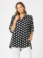 Del Mar Spot Print Shirt - Black White