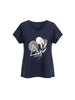 Orbit Print Top - Navy