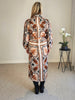 Studio Button Floral Print Dress - Chocolate Multi