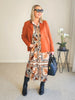 Studio Button Floral Print Dress - Chocolate Multi